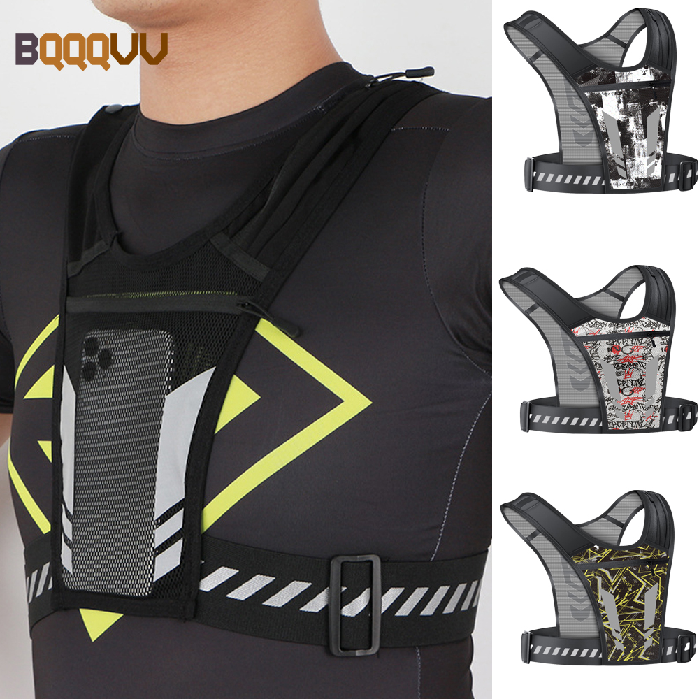 Reflective Running Jacket - Reflective Running Vest with Phone Holder