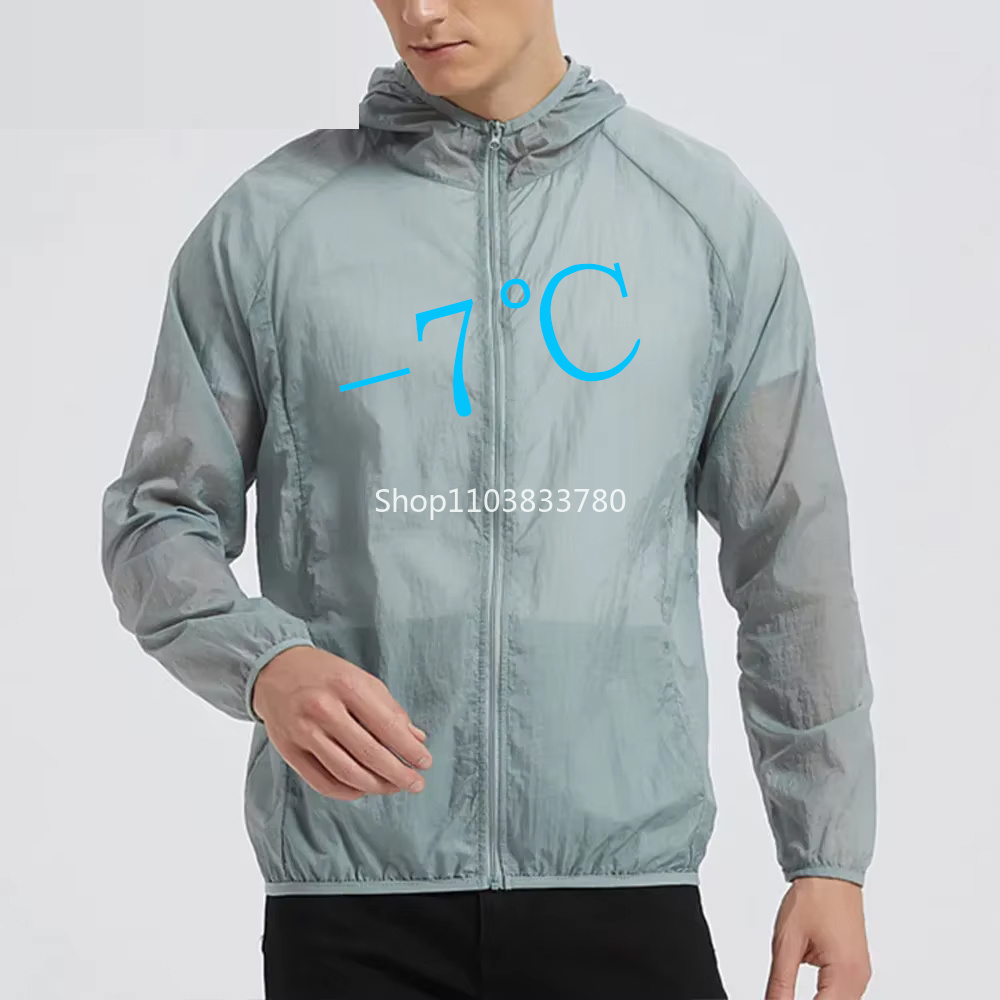Reflective Running Jacket - Men's Hooded Sun Protection Jacket Lightweight