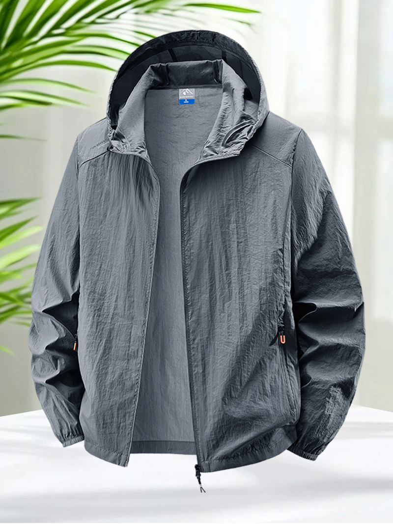 Men's Hooded Sun Protection Ja - Reflective Running Jacket ulasan dan harga