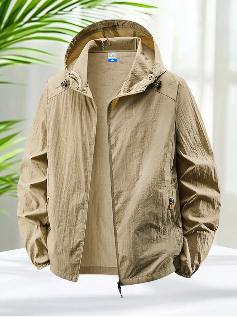 Men's Hooded Sun Protection Ja - Reflective Running Jacket ulasan dan harga