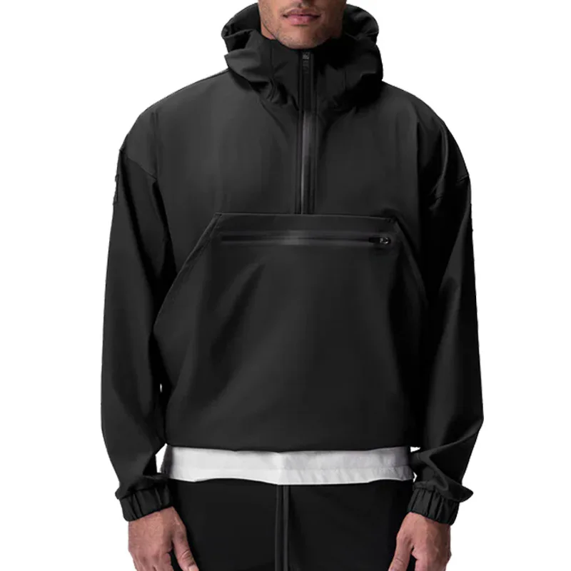 Men Zipper Hoodie Running Hood - Reflective Running Jacket ulasan dan harga