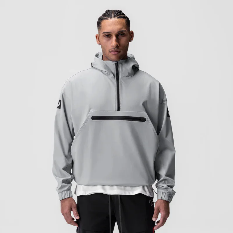 Men Zipper Hoodie Running Hood - Reflective Running Jacket ulasan dan harga
