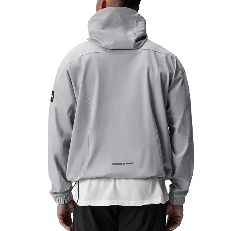 Men Zipper Hoodie Running Hood - Reflective Running Jacket ulasan dan harga