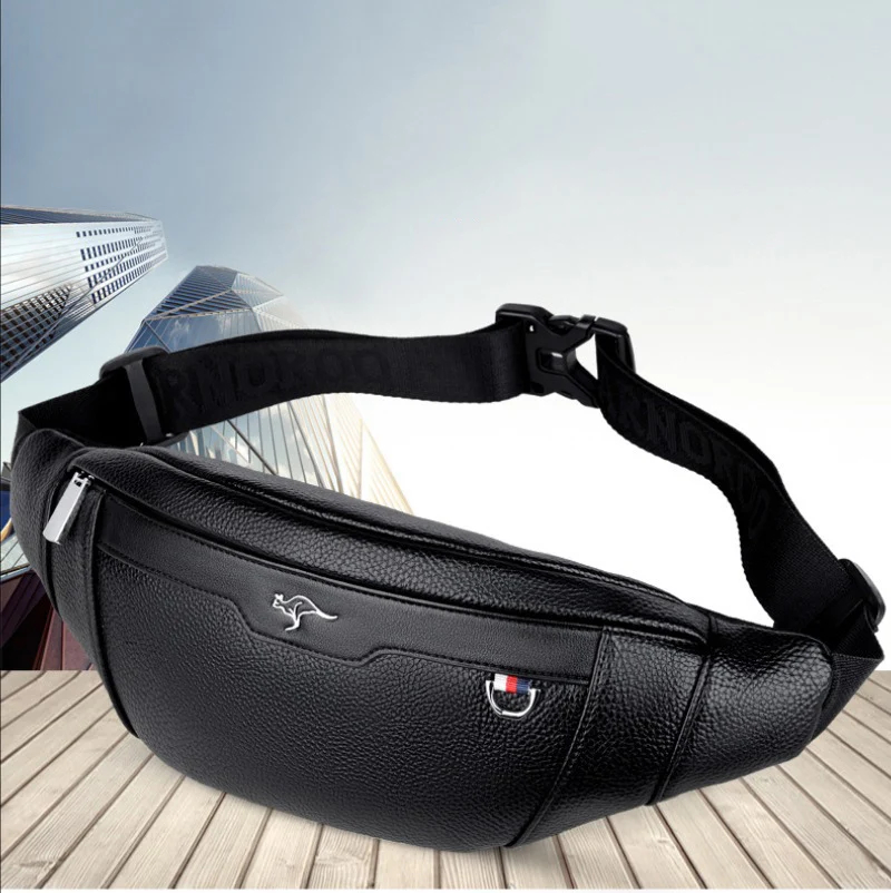 Business Leather Waist Bag Mul - Running Gear Organizer ulasan dan harga