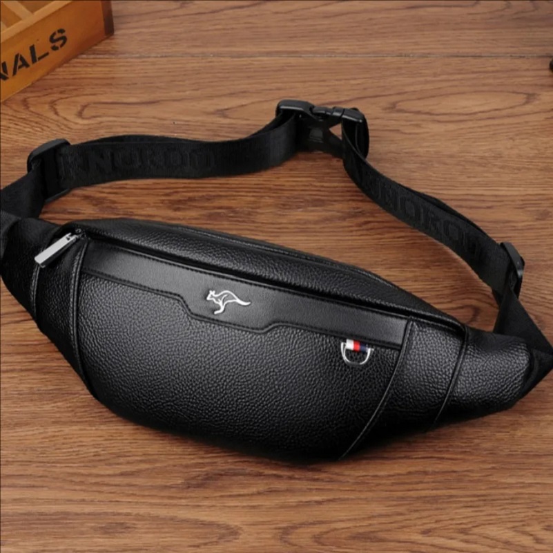 Business Leather Waist Bag Mul - Running Gear Organizer ulasan dan harga