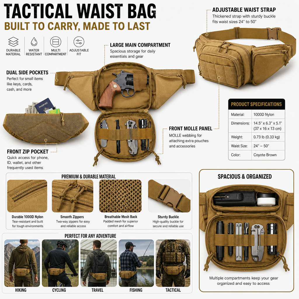 Tactical Waist Pack Outdoor Hi - Running Gear Organizer ulasan dan harga