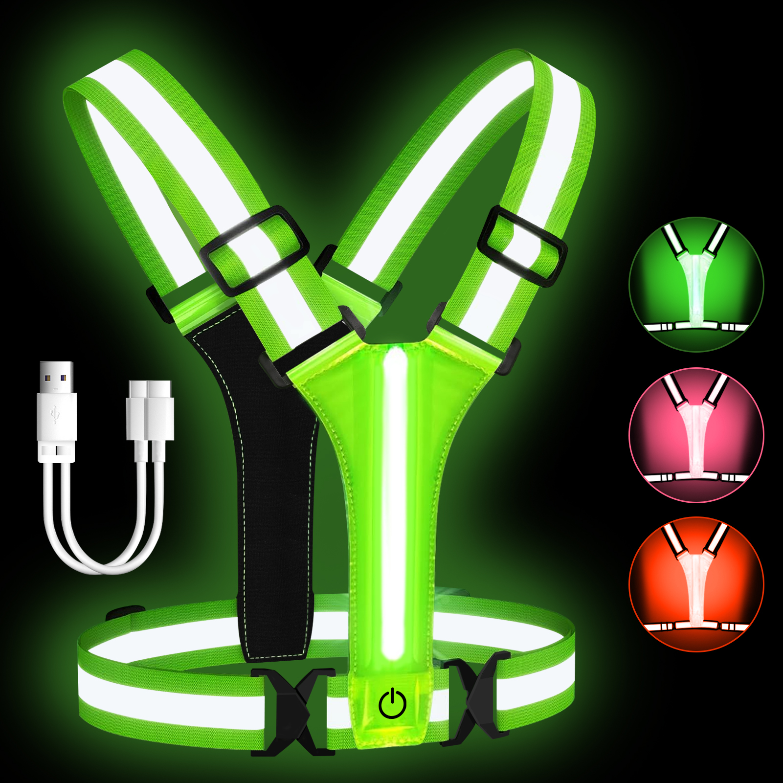Adjustable LED Reflective Vest - Running Gear In Winter ulasan dan harga