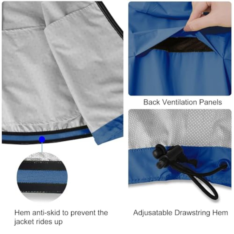 Men's Rain Jacket Waterproof W - Reflective Running Jacket ulasan dan harga