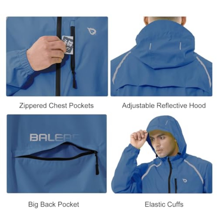 Men's Rain Jacket Waterproof W - Reflective Running Jacket ulasan dan harga
