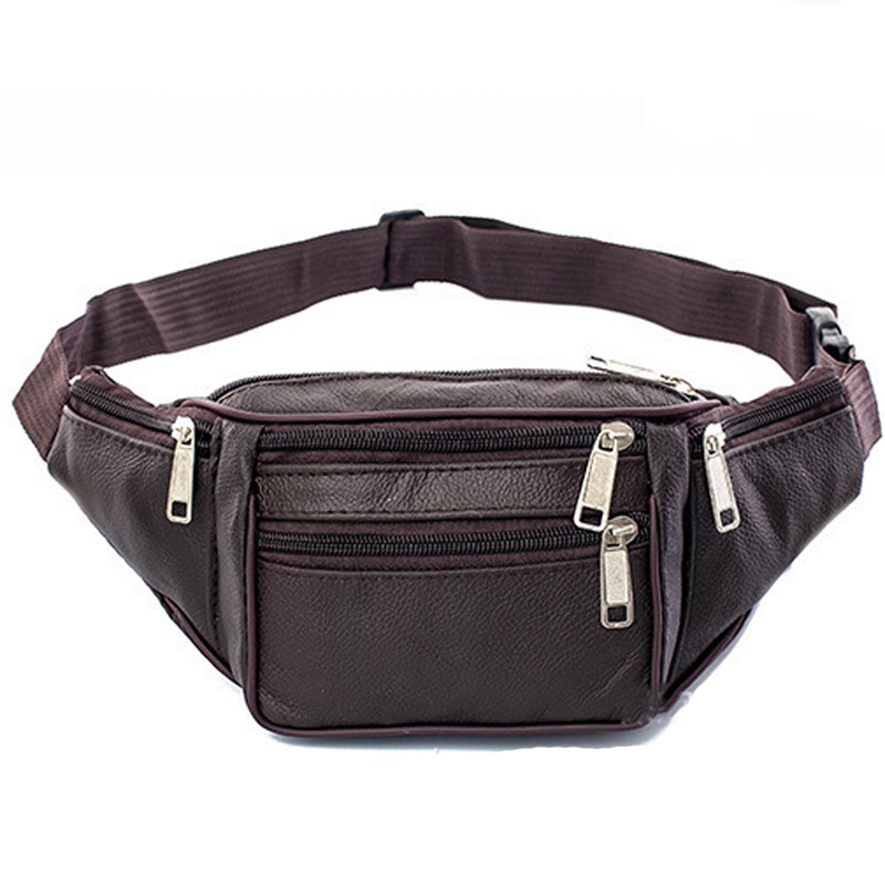 Leather Men Waist Chest Bag Th - Running Gear Organizer ulasan dan harga